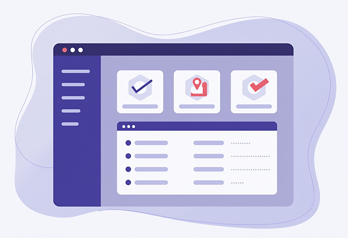 a clean dashboard showing invoice statuses, automated reminder timelines and payment confirmations, flat modern illustra