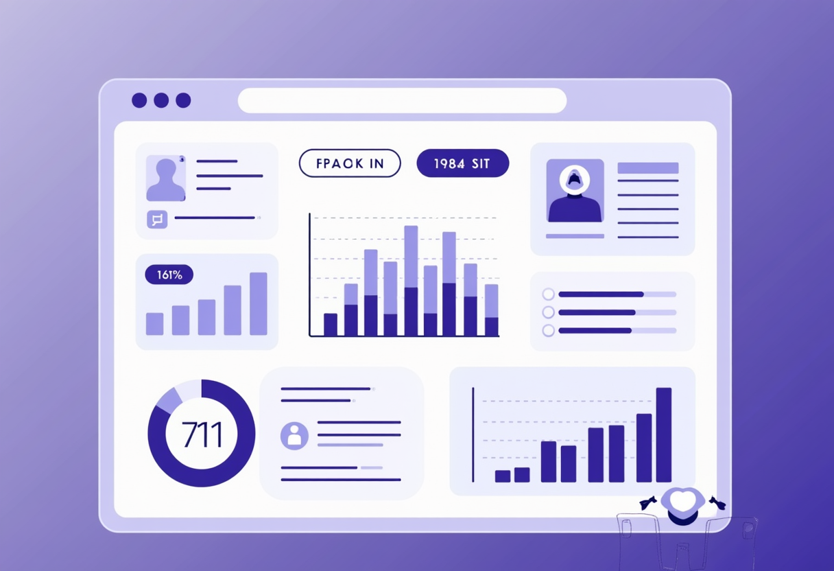 modern flat illustration of a dental clinic dashboard with automated appointment reminders, analytics charts and a frien