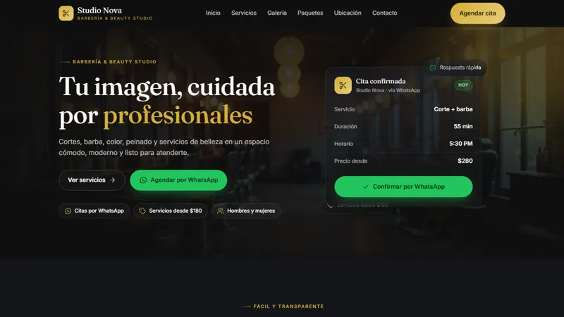 Ejemplo de página web para barbería