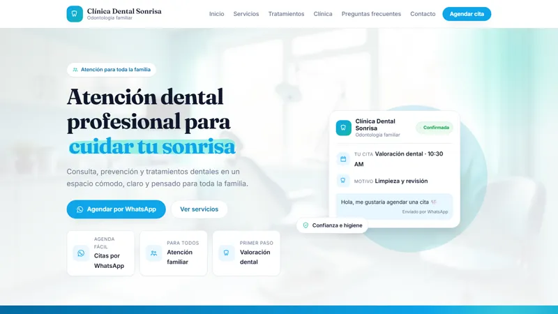 Ejemplo de página web para clínica dental